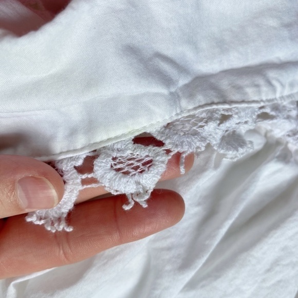 Adrianna Papell Cream Cotton Midi Dress with Lace Detail on Top - Picture 10 of 14